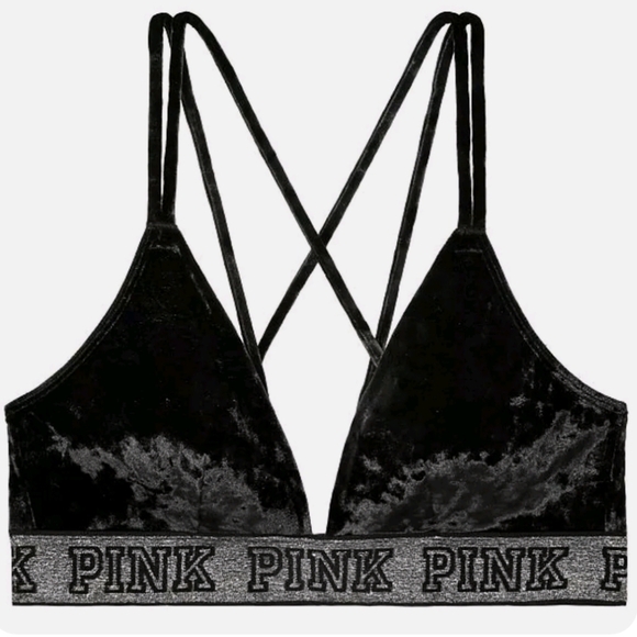 Victoria's Secret PINK Velvet Bralette Size Large - Picture 1 of 4